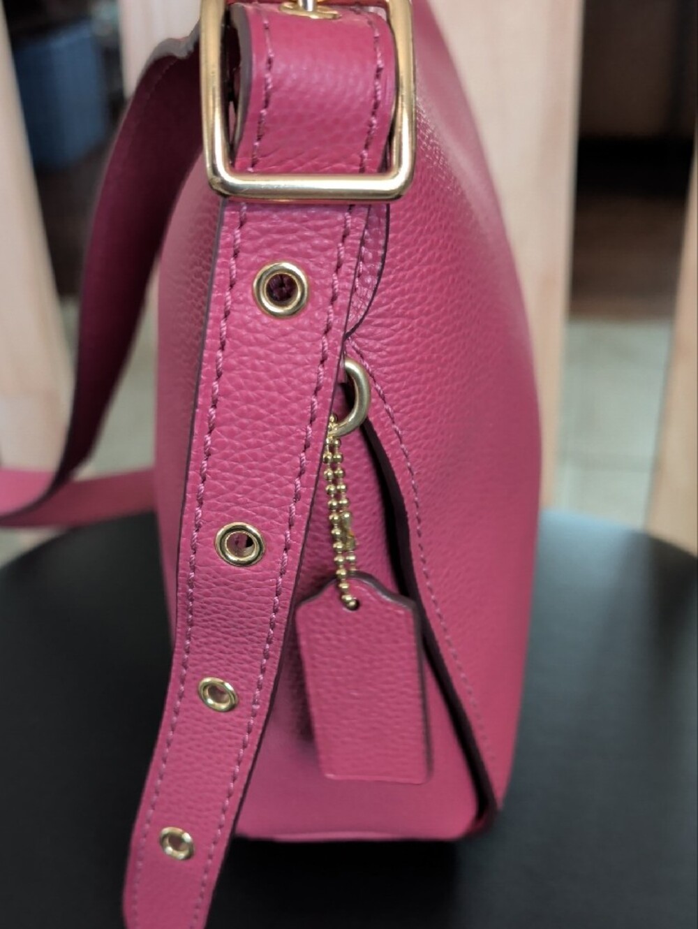 Coach Pebbled Leather Dufflette Hobo Dark Berry (21377) NWOT - Picture 7 of 13
